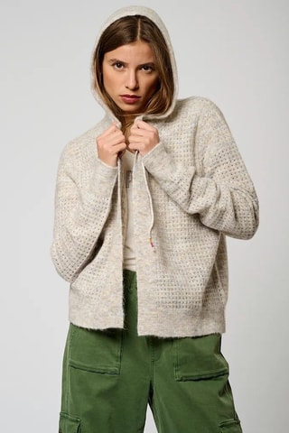 Cardigan con cappuccio - Beige