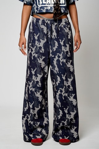 Pantaloni wide legs - Blu