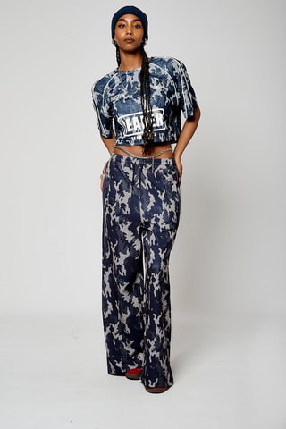 Pantaloni wide legs - Blu