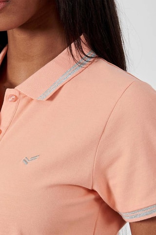 Abito a polo in cotone bio Julix - Corallo