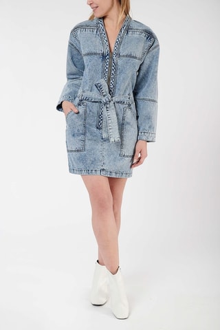 Abito regular scolorito in jeans Brune - Blu