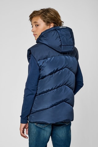 Piumino senza maniche con cappuccio Mex - Blu