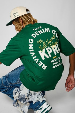 T-shirt oversize in cotone bio Kim  - Verde