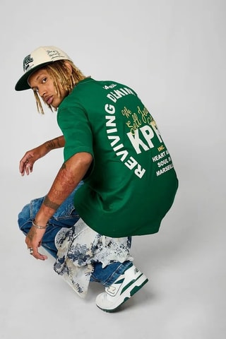 T-shirt oversize in cotone bio Kim  - Verde