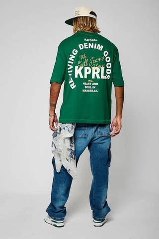 T-shirt oversize in cotone bio Kim  - Verde