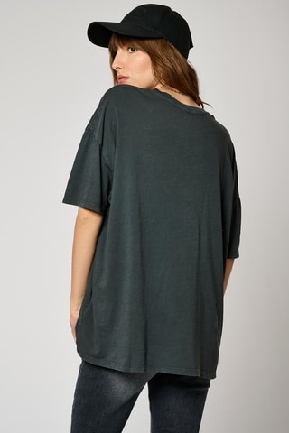 T-shirt oversize in cotone bio Sassy - Nero