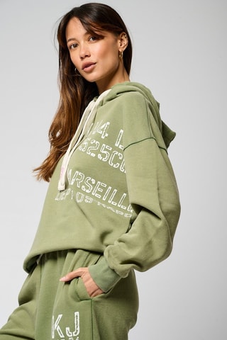 Sweat regular com capuz Vock - Caqui