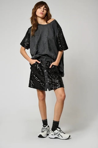 Gonna con paillettes Suzon - Nero