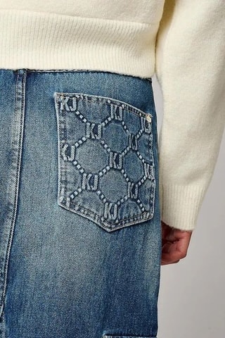 Gonna lunga con spacco in jeans Bika - Blu