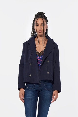 Giacca in velluto e lana Parmy - Navy