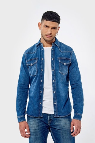 Sovracamicia in jeans Diego - Blu