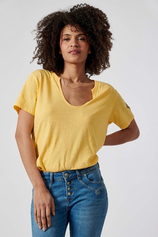 T-shirt in cotone bio Fiona  - Giallo