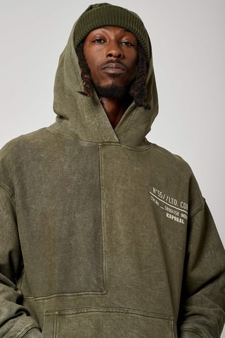 Felpa regular con cappuccio Roky  - Kaki