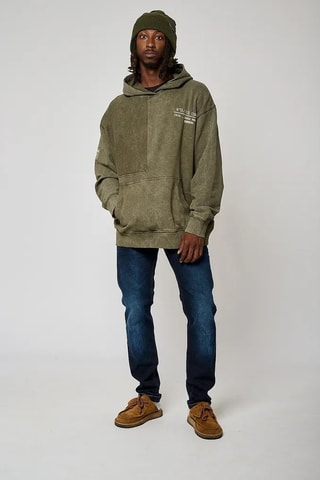 Felpa regular con cappuccio Roky  - Kaki