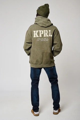 Felpa regular con cappuccio Roky  - Kaki