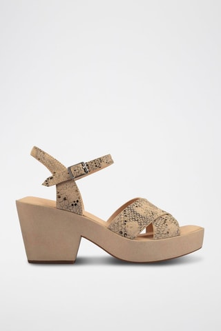 Sandálias de salto de nobuck Maritsa 70strap - Toupeira