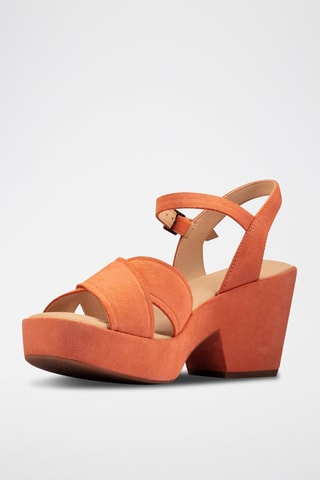 Sandálias de salto de nobuck Maritsa 70strap - Laranja