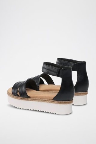 Sandálias com plataforma em couro Lana Glide - Preto