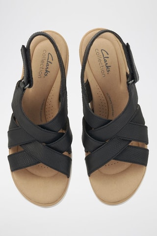 Sandálias com cunha de couro Jillian - Preto