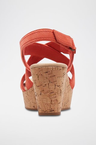 Sandálias com cunha de nobuck Rose Way - Coral