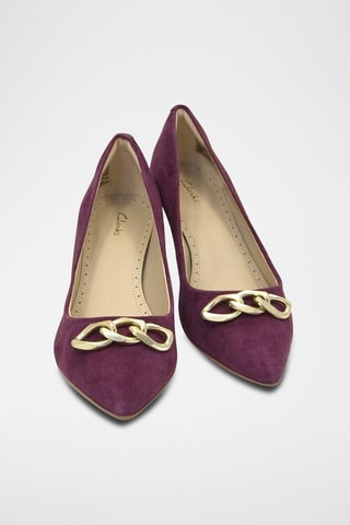 Sapatos de salto em nobuck Trim Merlot - Violeta