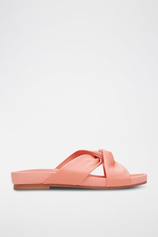 Mules de couro Pure Twist - Coral
