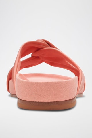 Mules de couro Pure Twist - Coral