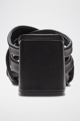 Mules de salto em couro Sheer65 Step - Preto