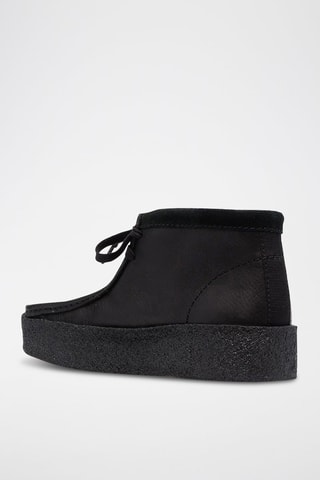 Boots com plataforma em couro de vitelo Wallabee - Preto