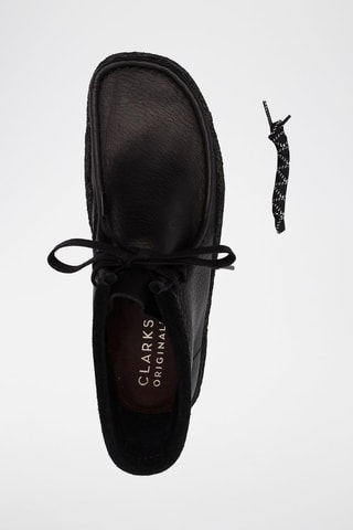 Boots com plataforma em couro de vitelo Wallabee - Preto