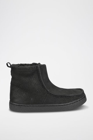 Botins com plataforma forrados em nobuck Barleigh Pull - Preto