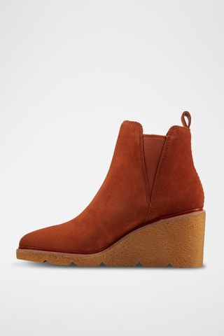 Bottines compensées en nubuck Clarkford - Camel