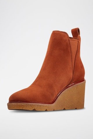 Bottines compensées en nubuck Clarkford - Camel