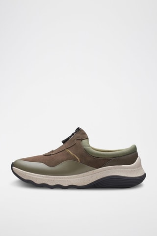 Slip-on em couro Jaunt Way - Verde-azeitona