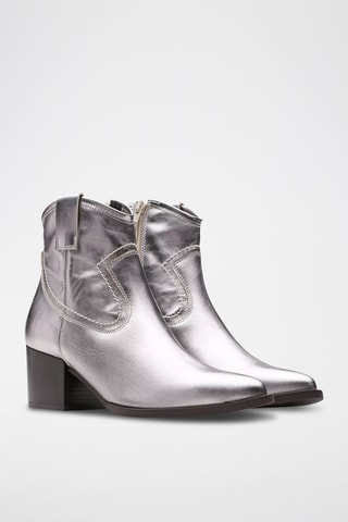 Botins em couro Elder - Prateado