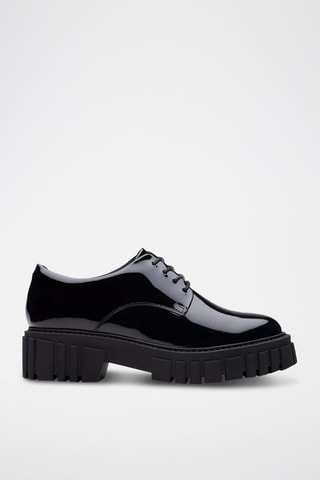 Derbies de salto em couro envernizado Page Walk - Preto