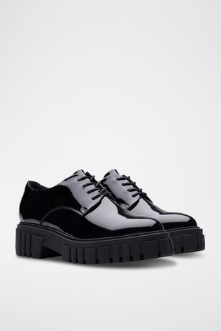 Derbies de salto em couro envernizado Page Walk - Preto