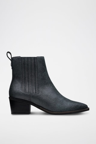 Botins Chelsea em couro Morzine Top - Cinzento-escuro