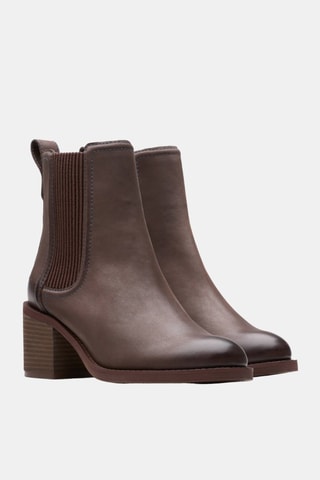 Botins Chelsea de couro Chamberly Top - Castanho