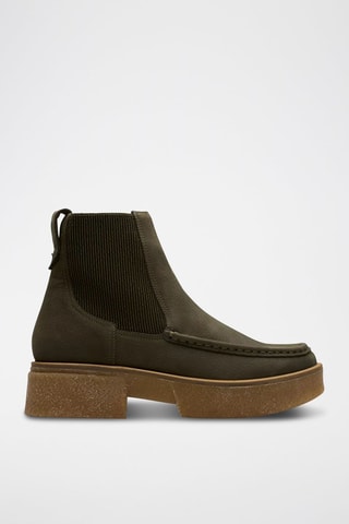 Botins Chelsea de nobuck Linoso Top - Caqui