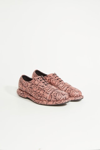 Derbies de couro Cur - Rosa