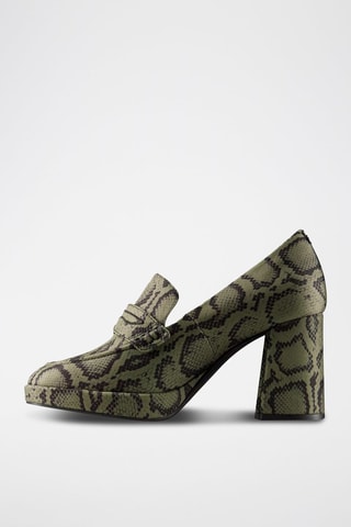 Mocassins de salto Cur - Verde-azeitona