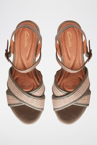 Sandálias com cunha de couro Elleri - Verde-azeitona