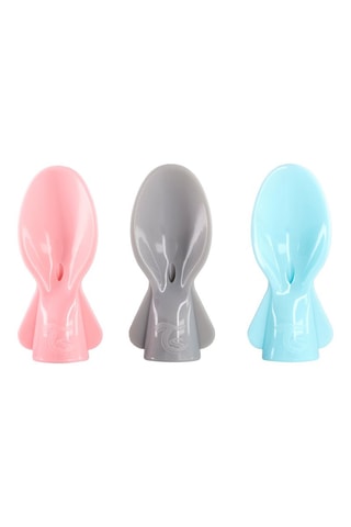 3 cucharas de acero inoxidable - Rosa y gris