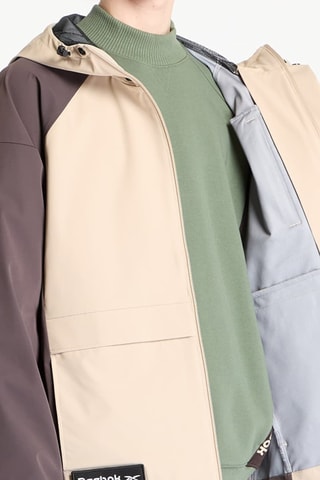 Giacca a vento con cappuccio Shell - Beige e marrone scuro