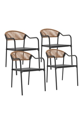 4 chaises de jardin empilables Nazare