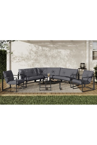 Salon de jardin Tropéa - Acier et verre trempé