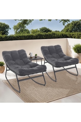 2 fauteuils de jardin à bascule - 108 x 73 x 64 cm