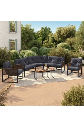 Salon de jardin d'angle Ozéa - 8 places - Tissu