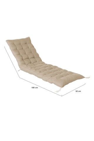 2 coussins pour chaise longue - Beige - 180 x 52 x 8 cm